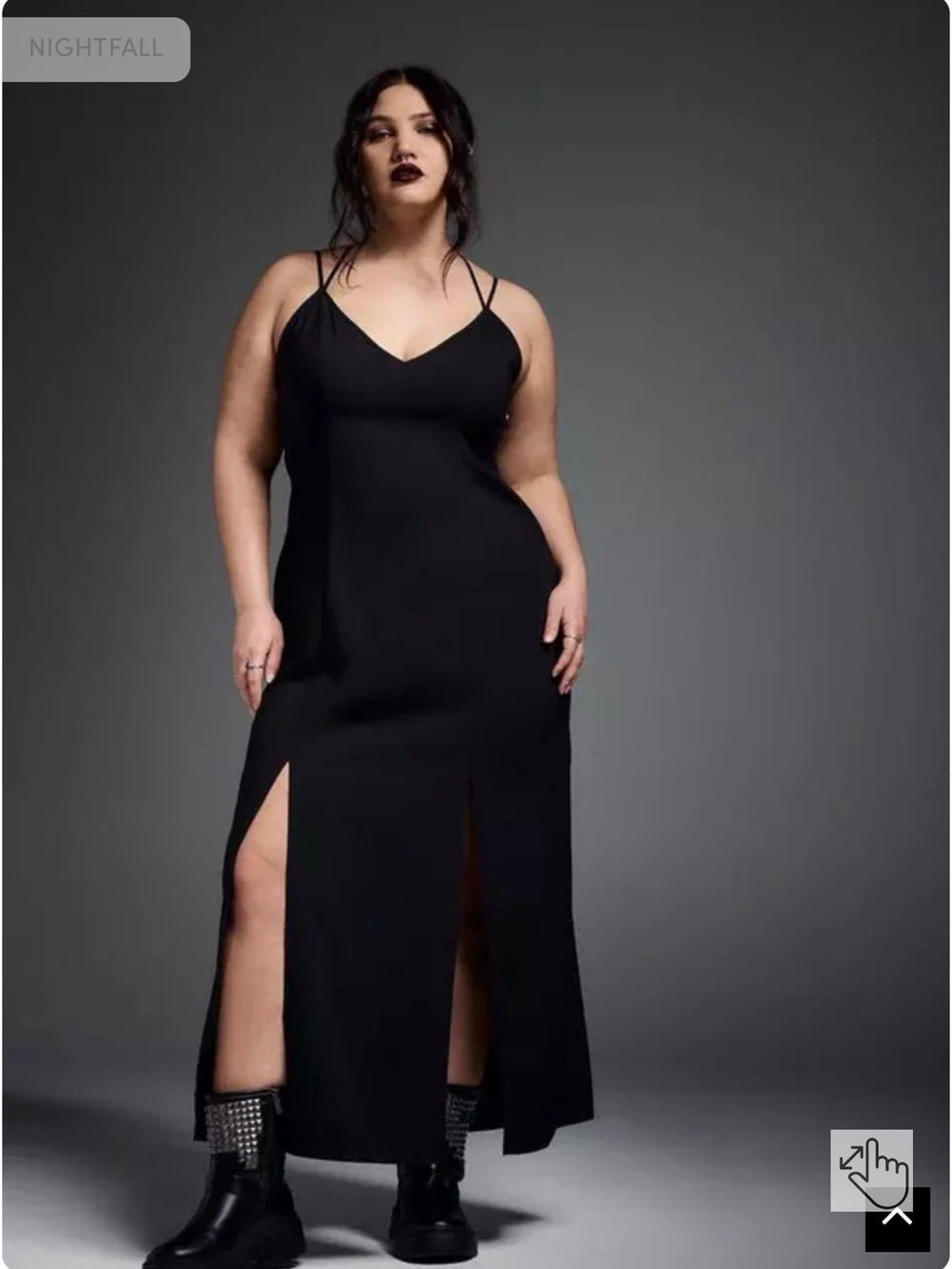NWOT Torrid Nightfall Lace Back Slit Maxi Dress size 1